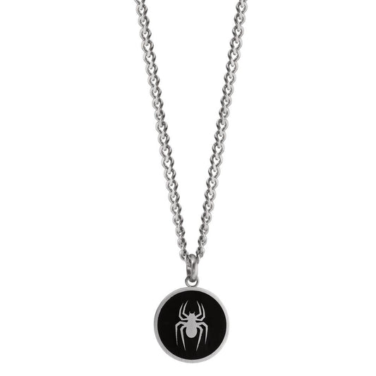 Necklace with pendant Stainless steel Enameled Spider 60 cm