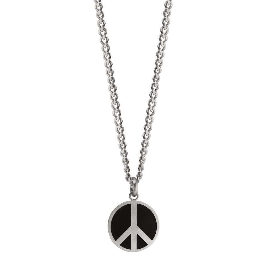 Necklace with pendant Stainless steel Enameled Peace 60 cm