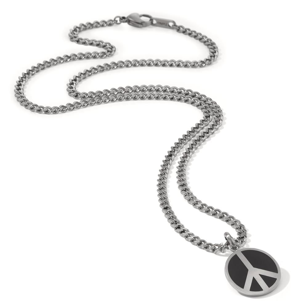 Necklace with pendant Stainless steel Enameled Peace 60 cm