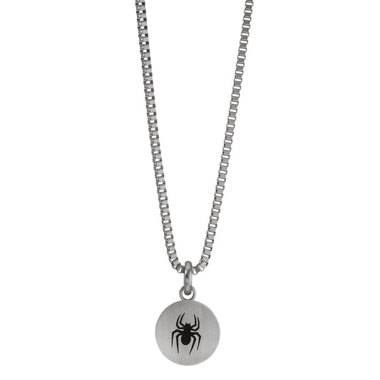 Necklace with pendant Stainless steel Enameled Spider 60 cm