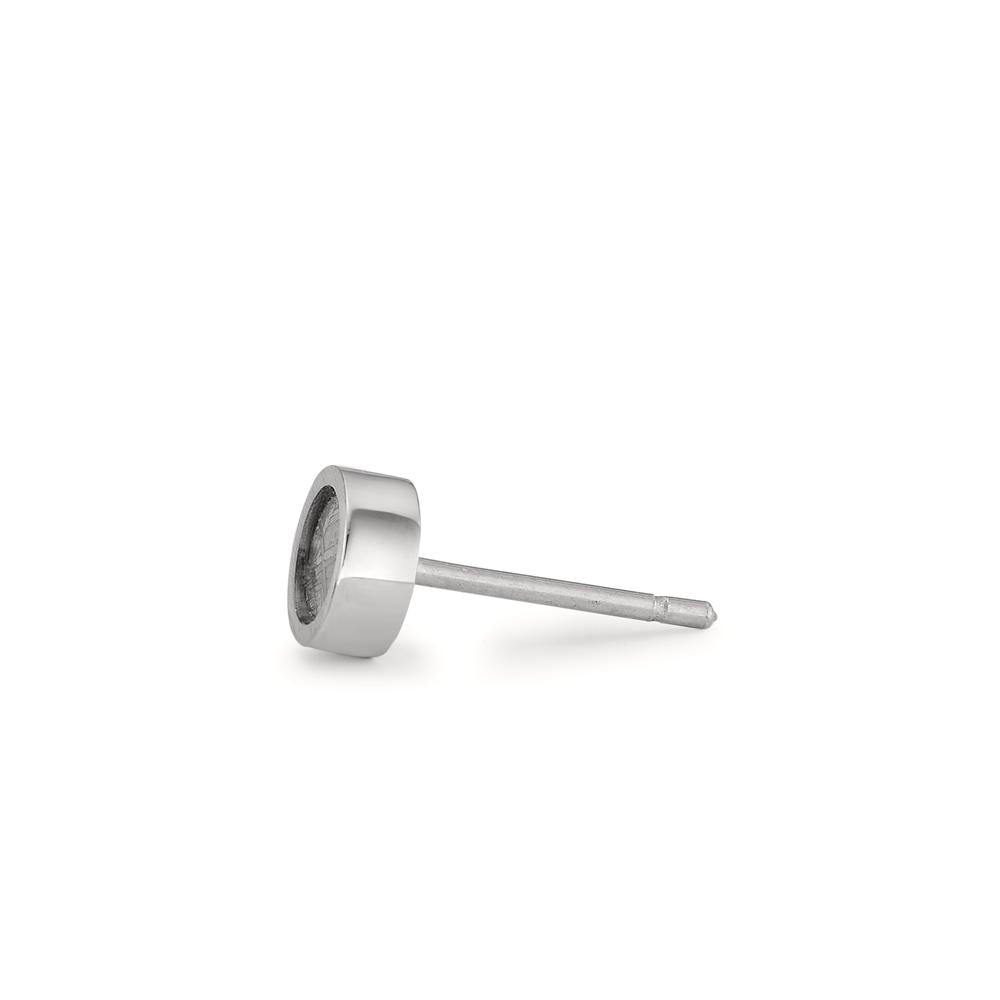 Single stud earring Stainless steel, Meteorite Ø6 mm