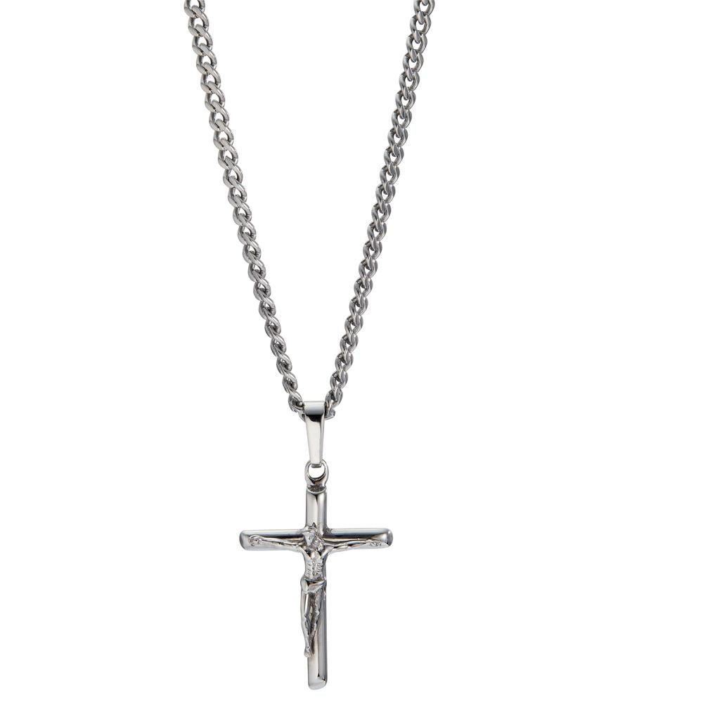 Chain necklace with pendant Stainless steel Cross 50 cm