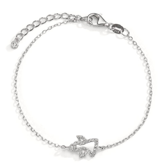 Bracelet Silver Zirconia Rhodium plated Angel 16-20 cm