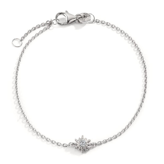 Bracelet Silver Zirconia Rhodium plated 16-18 cm