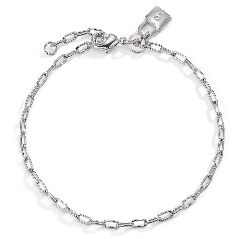 Bracelet Silver Zirconia Rhodium plated Castle 16.5-18.5 cm