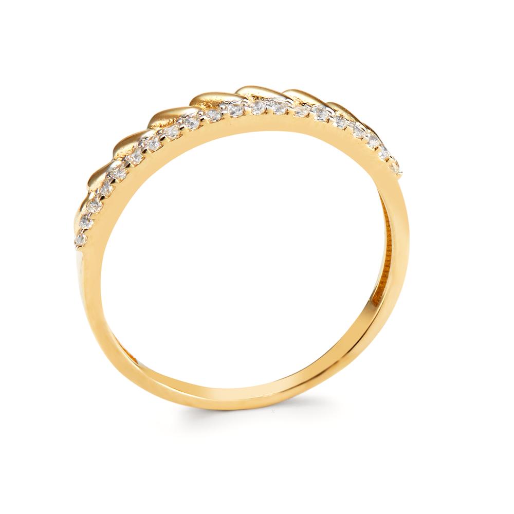 Ring 9k Yellow Gold Zirconia 20 Stones