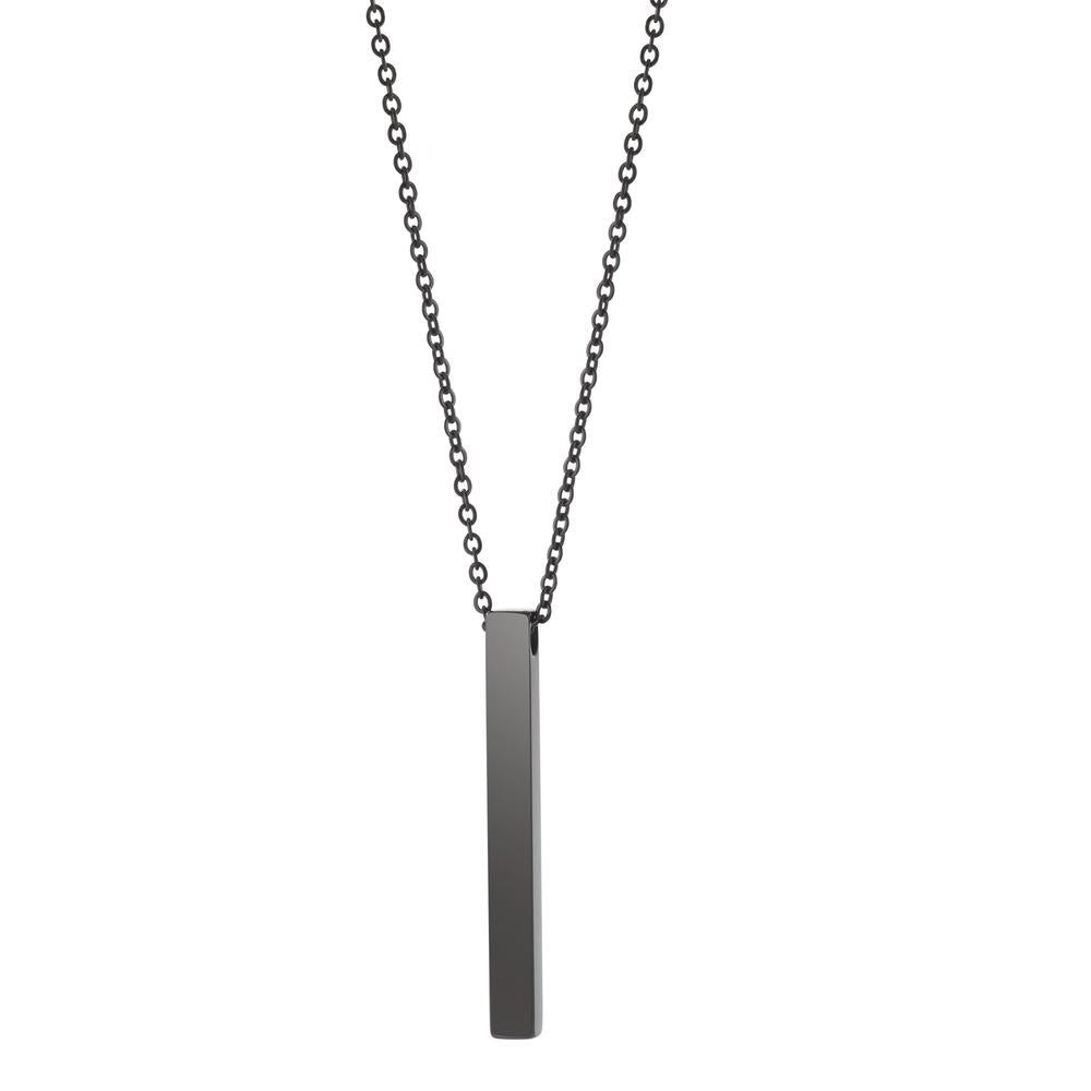 Necklace with pendant Stainless steel Black IP coated 50-55 cm