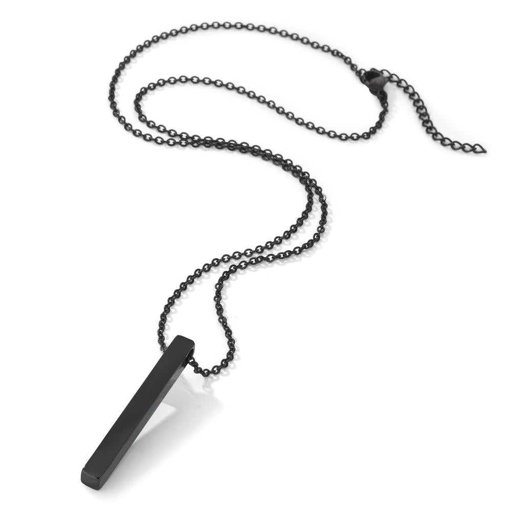 Necklace with pendant Stainless steel Black IP coated 50-55 cm