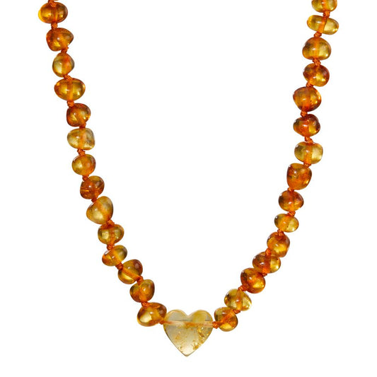 Necklace Amber Heart 34 cm Ø6.5 mm