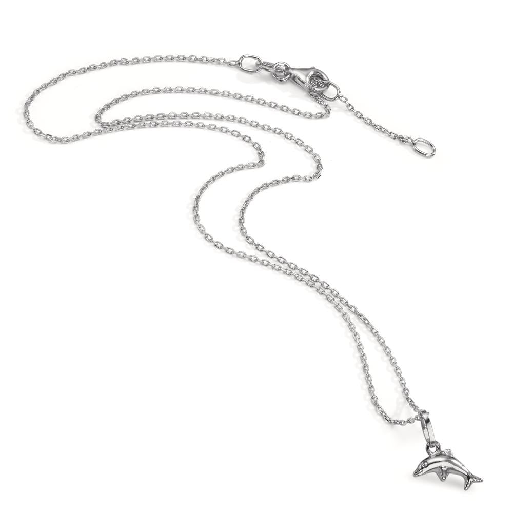 Necklace with pendant Silver Rhodium plated Dolphin 36-38 cm