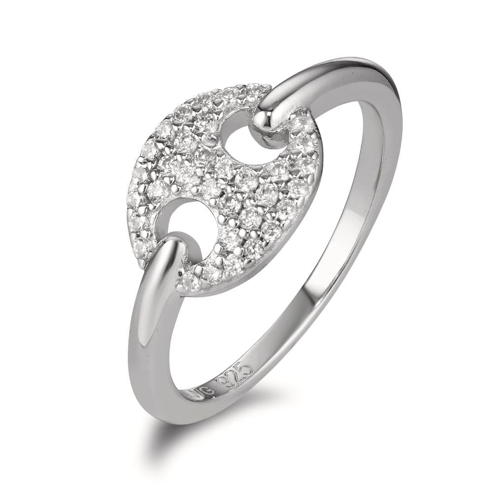 Ring Silver Zirconia Rhodium plated