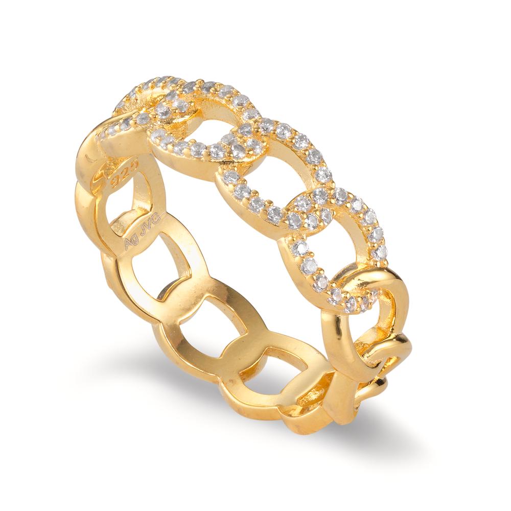 Ring Silver Zirconia Yellow Gold plated