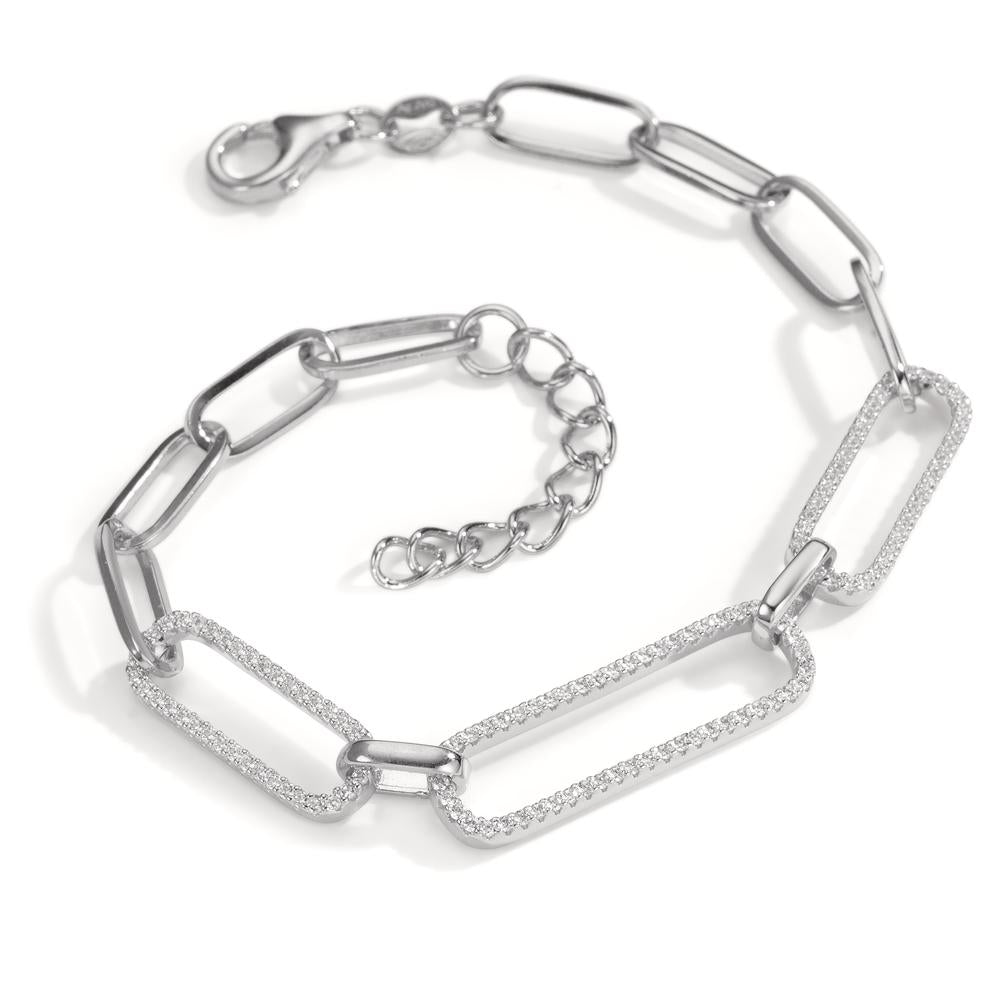 Bracelet Silver Zirconia Rhodium plated 15.5-20 cm