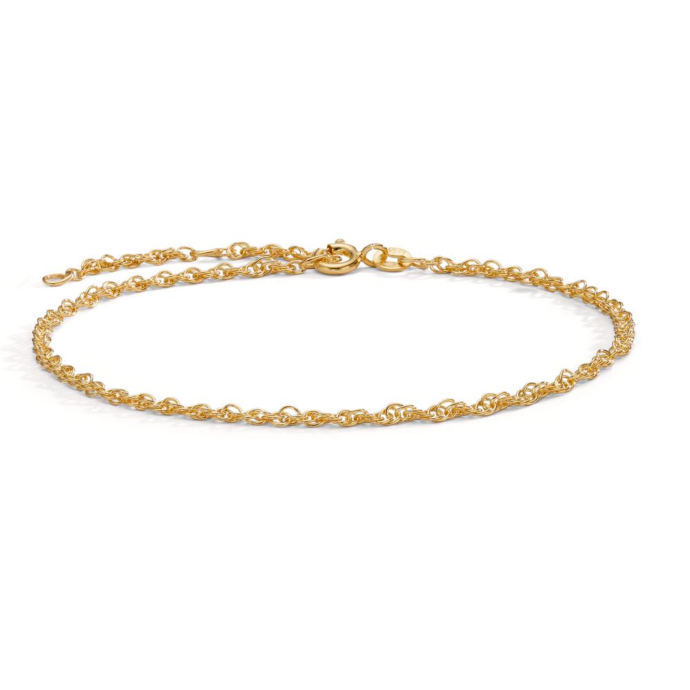 Anklet Silver Yellow Gold plated 22-26 cm Ø1.3 mm