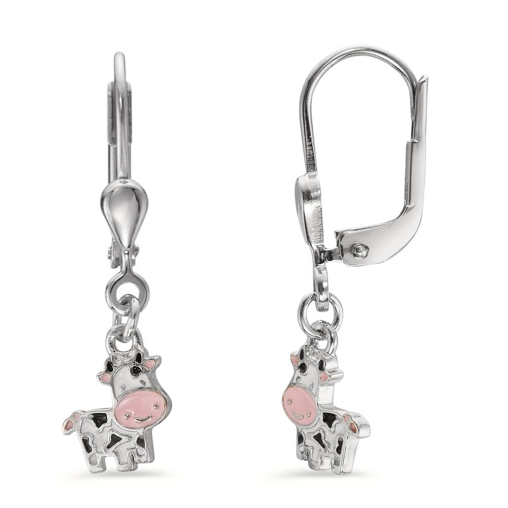 Drop Earrings Silver Rhodium plated Cow