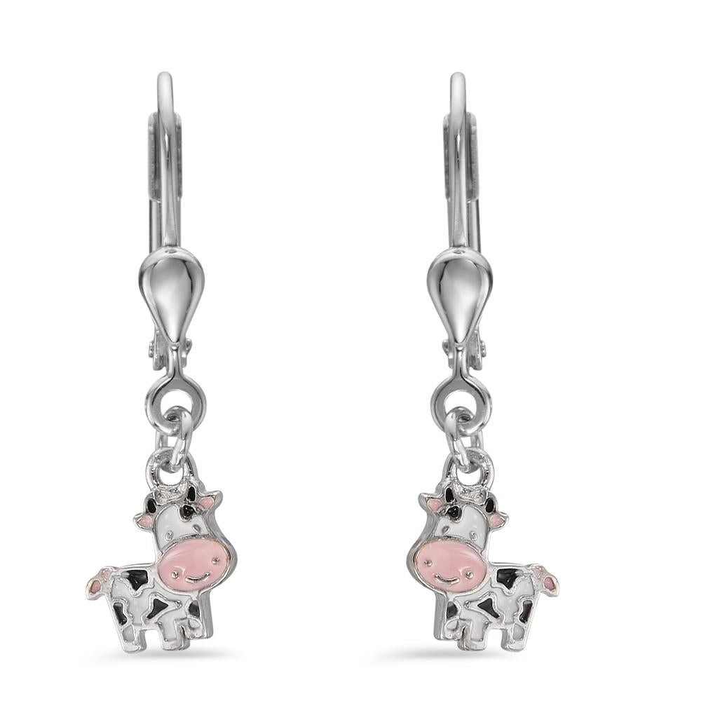 Drop Earrings Silver Rhodium plated Cow