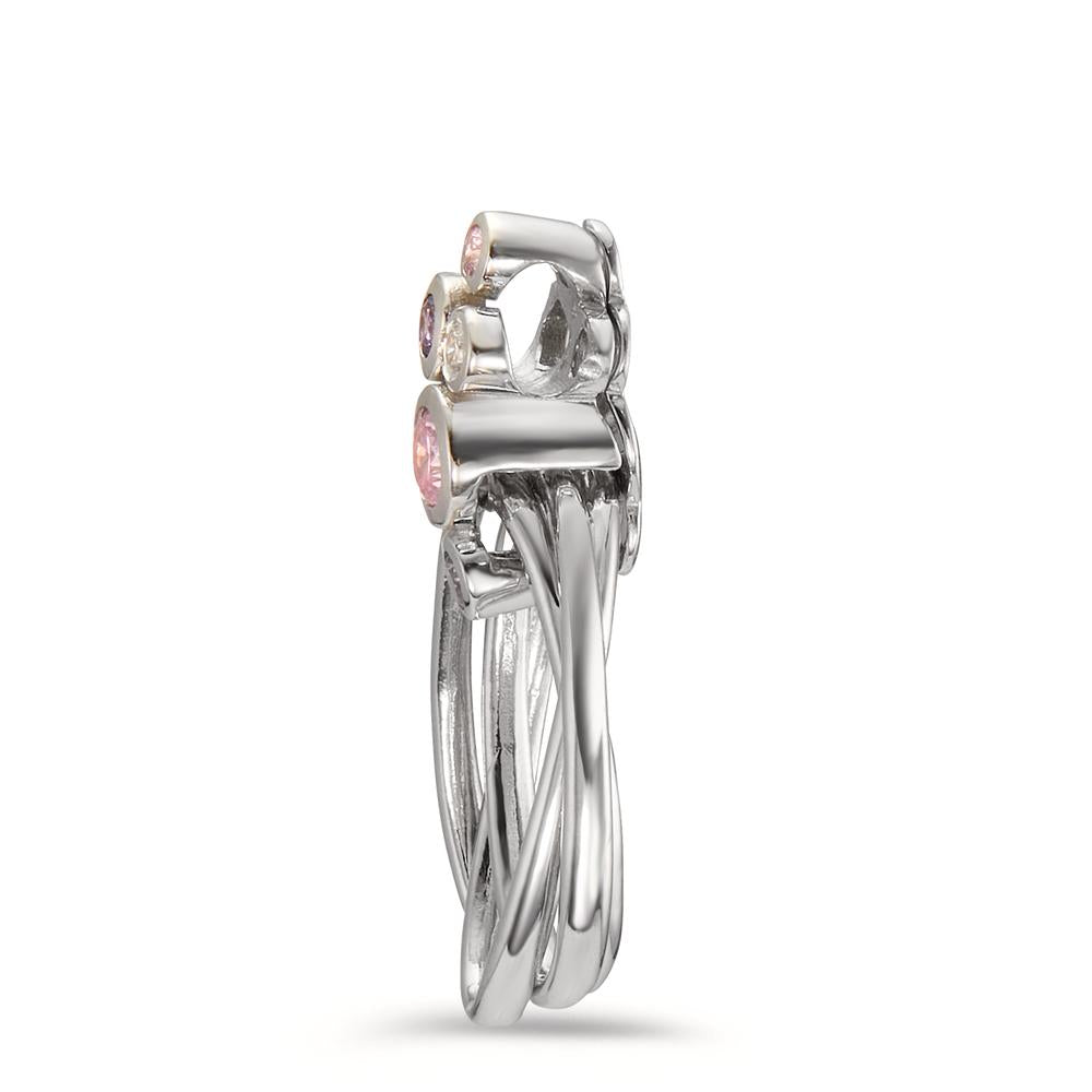 Pendant Silver Zirconia 5 Stones Rhodium plated