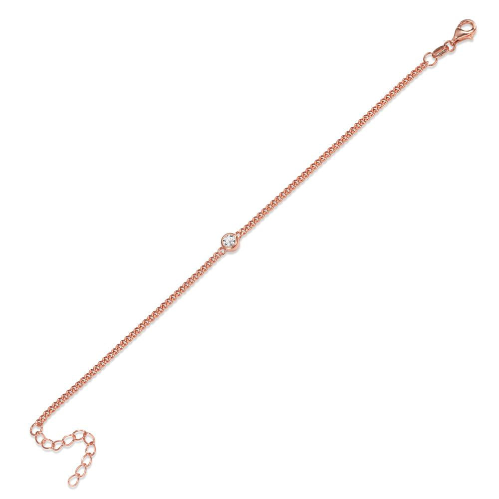 Bracelet Silver Zirconia Rose Gold plated 16-19 cm