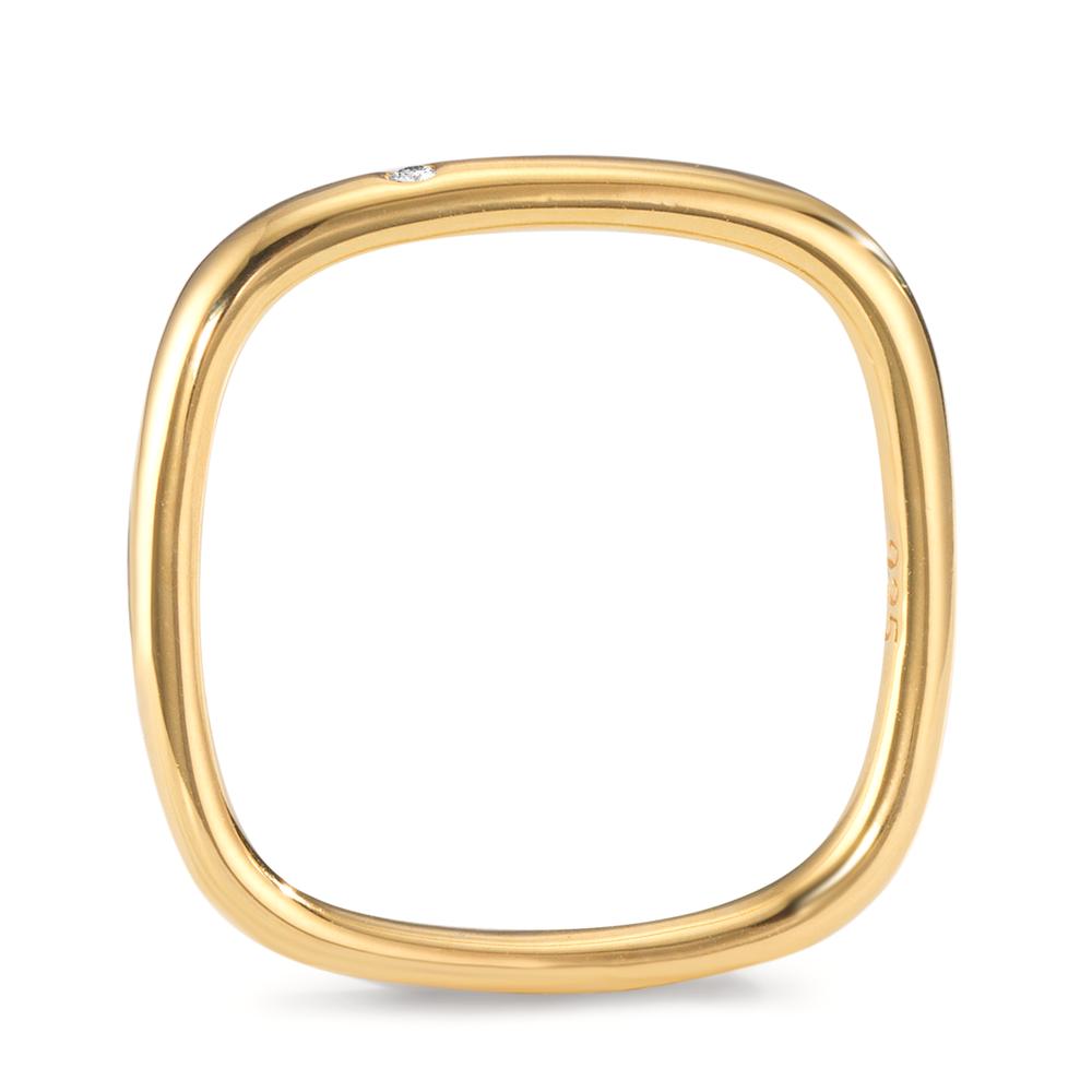 Stacking ring Silver Zirconia Yellow Gold plated