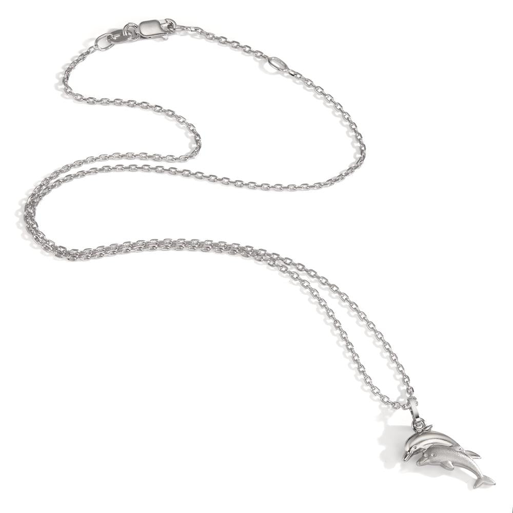 Necklace with pendant Silver Rhodium plated Dolphin 38-40 cm