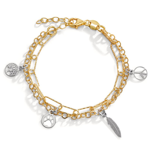 Bracelet Silver Yellow Gold plated 17-20 cm