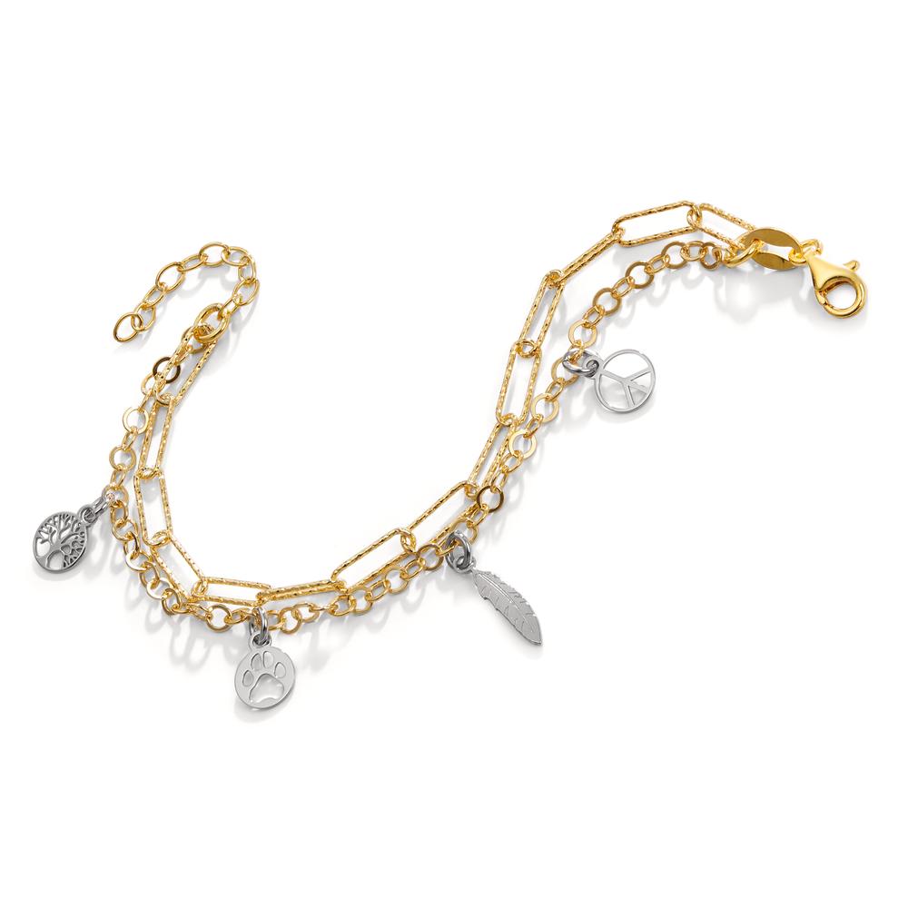 Bracelet Silver Yellow Gold plated 17-20 cm