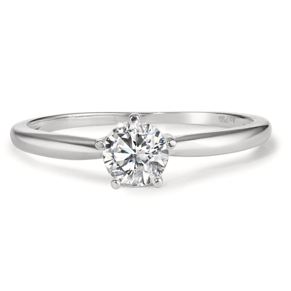 Solitaire ring 18k White Gold Zirconia Ø5.5 mm