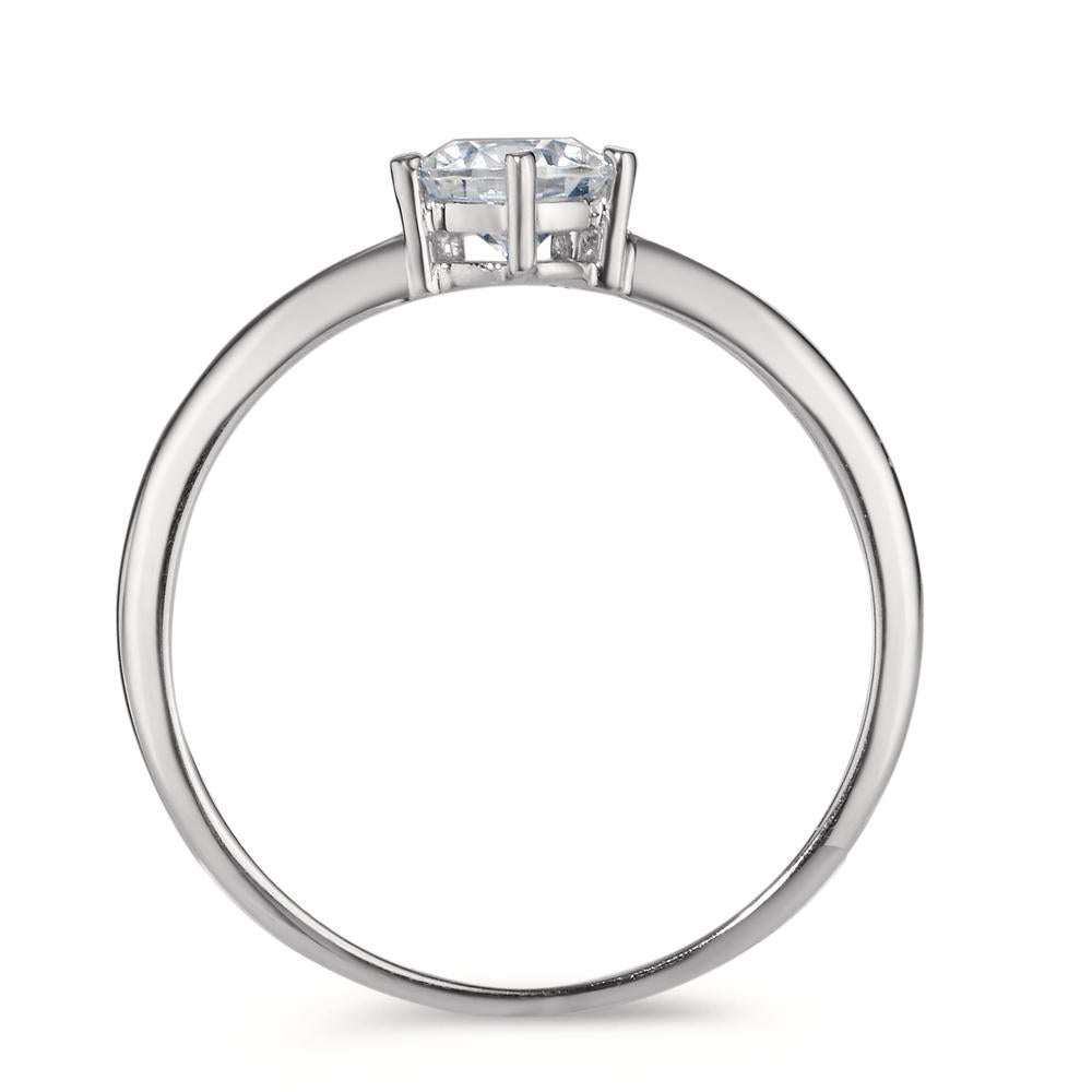 Solitaire ring 18k White Gold Zirconia Ø5.5 mm