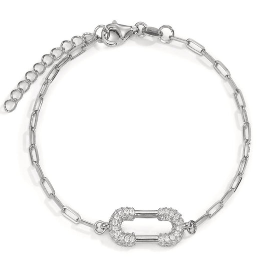 Bracelet Silver Zirconia Rhodium plated 16-18.5 cm