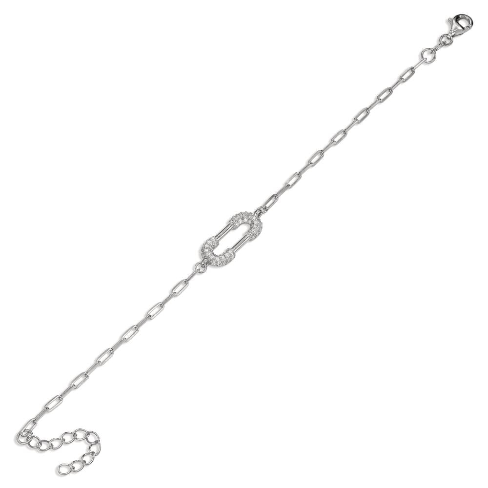 Bracelet Silver Zirconia Rhodium plated 16-18.5 cm