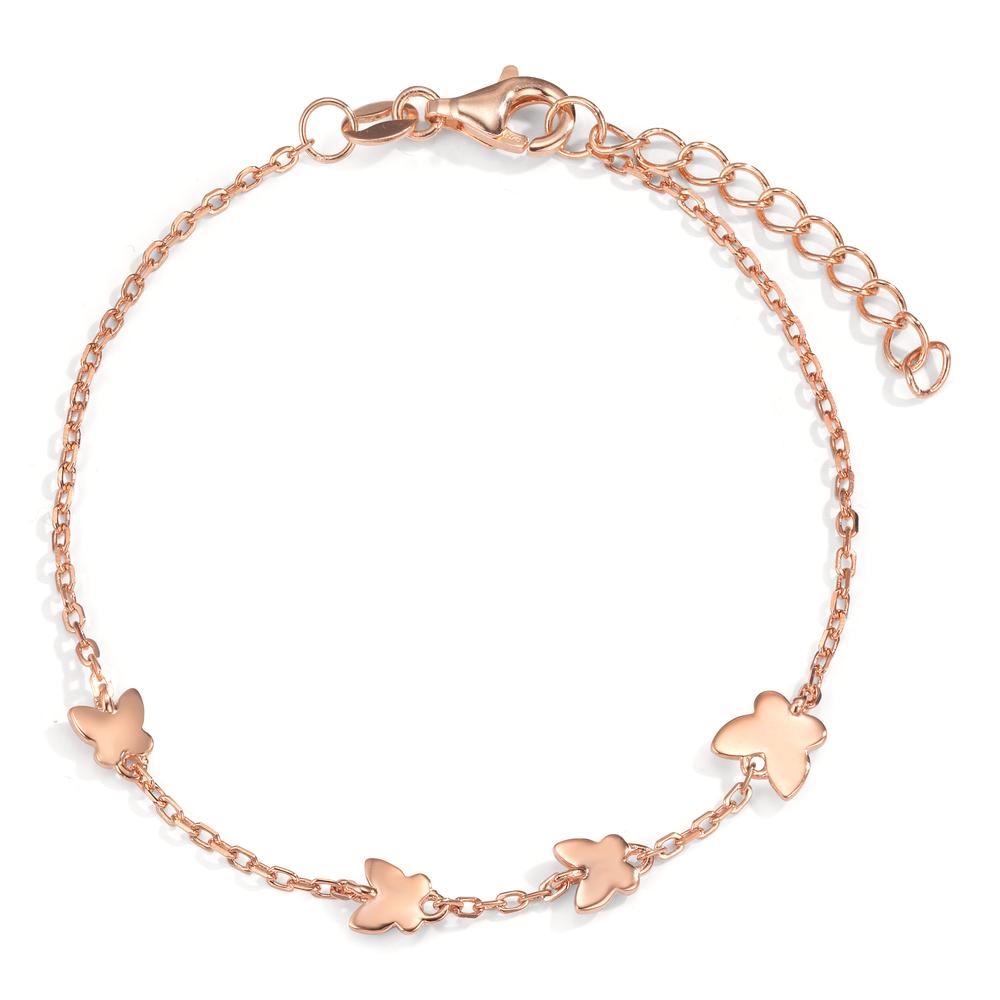 Bracelet Silver Rose Gold plated Butterfly 16-19 cm