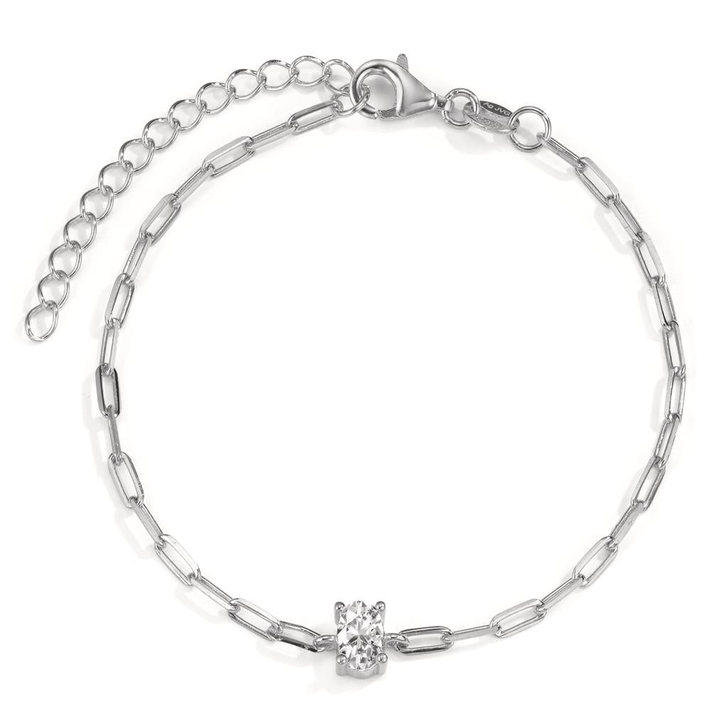 Bracelet Silver Zirconia Rhodium plated 15.5-19 cm