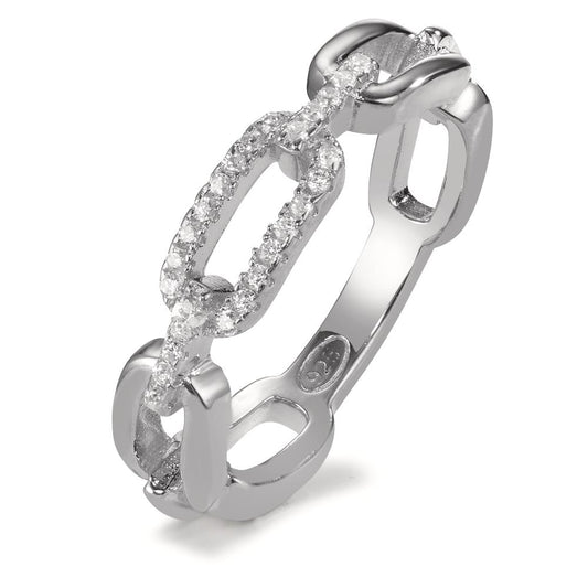 Ring Silver Zirconia Rhodium plated