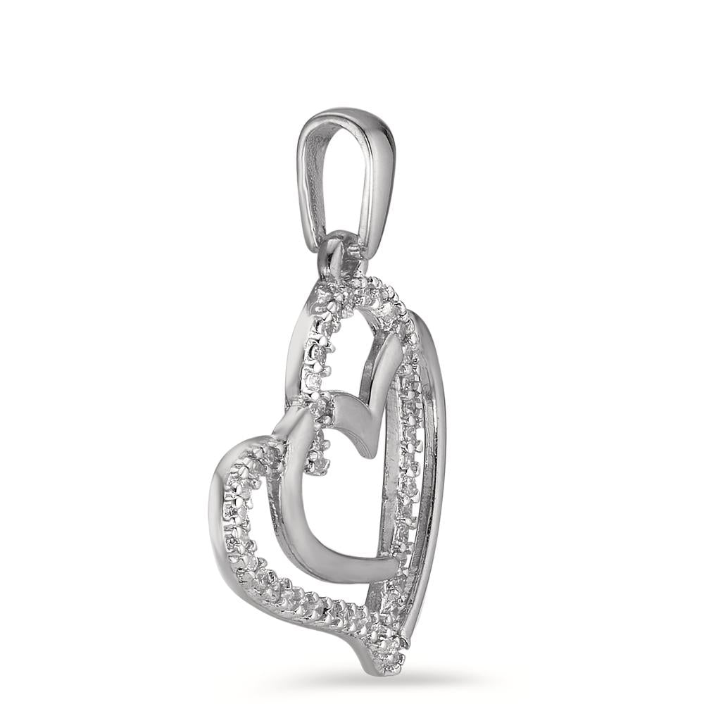 Pendant Silver Zirconia Silver Rhodium plated Heart