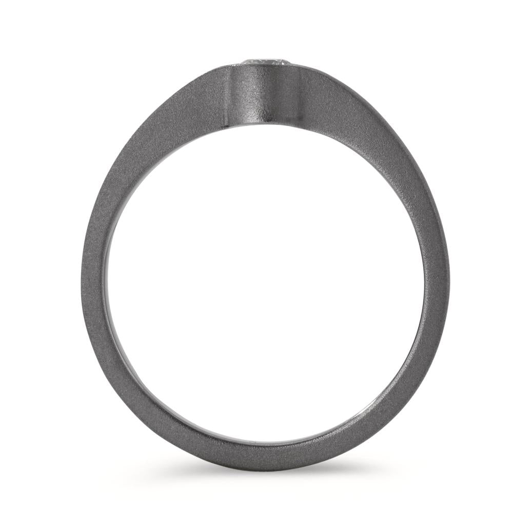 Solitaire ring Tantalum Diamond 0.10 ct, w-si