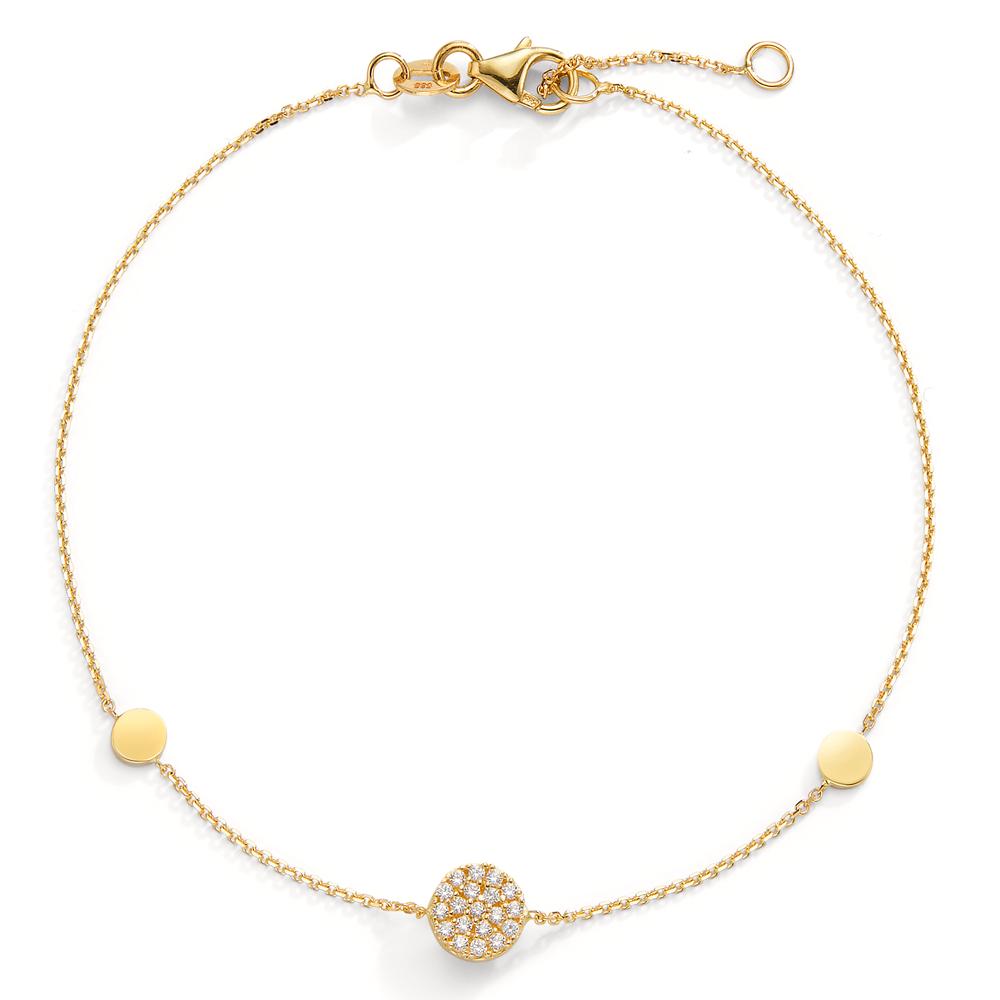 Bracelet 14k Yellow Gold Zirconia 17.5-19 cm Ø5.5 mm