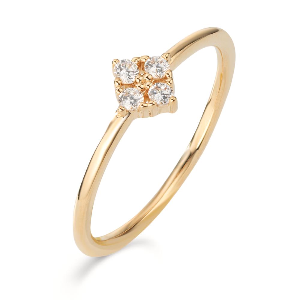 Ring Bronze Zirconia 4 Stones Gold plated