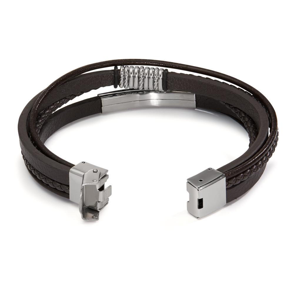 Bracelet Stainless steel, Leather 21.5 cm