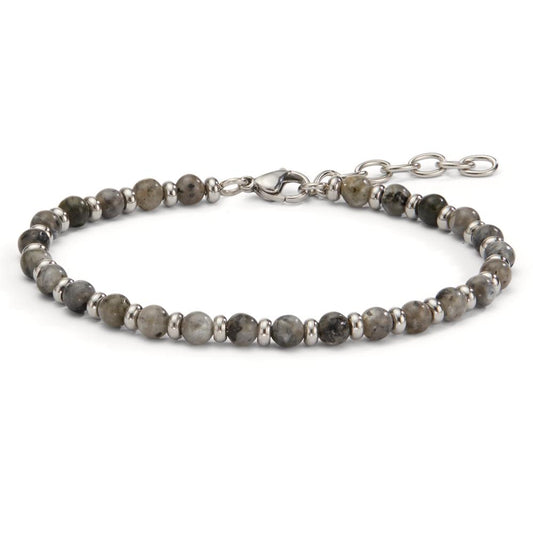 Bracelet Stainless steel Agate Gray 19-22 cm Ø4.7 mm