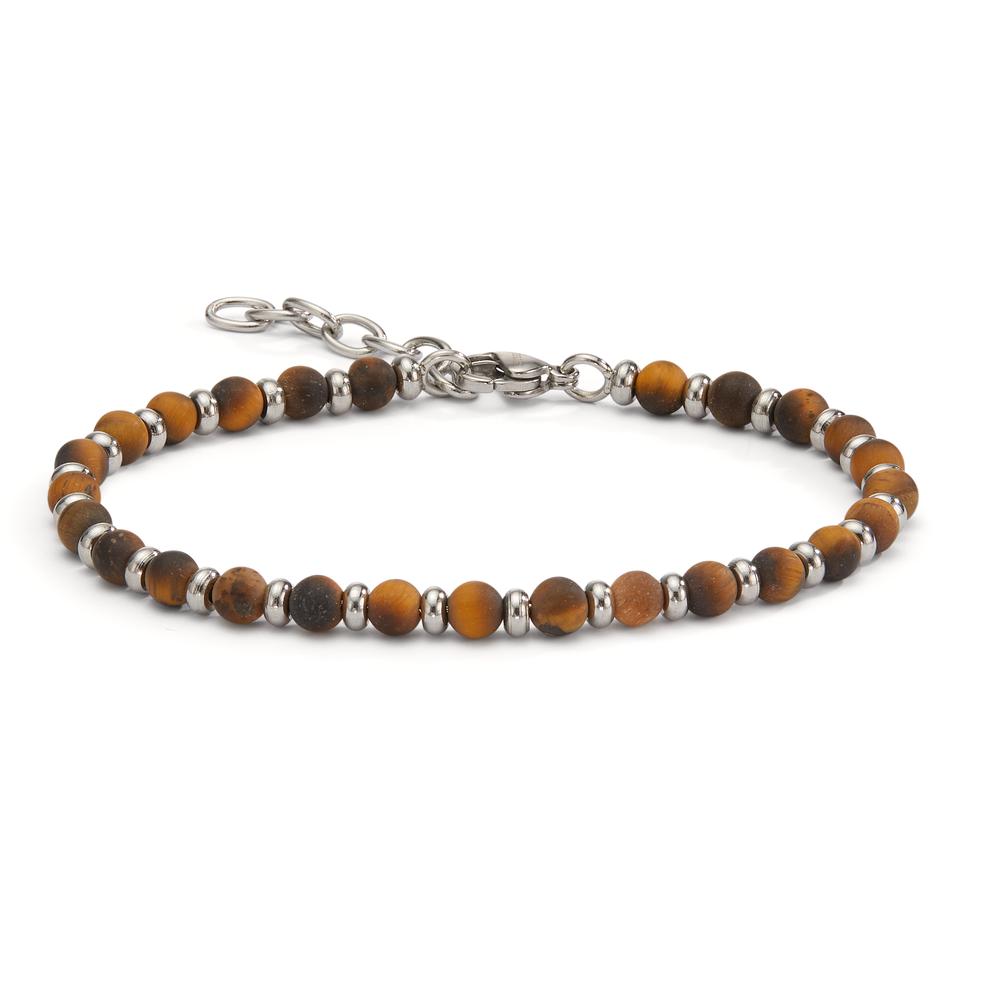 Bracelet Stainless steel Tiger Eye Brown 19-22 cm Ø4.7 mm