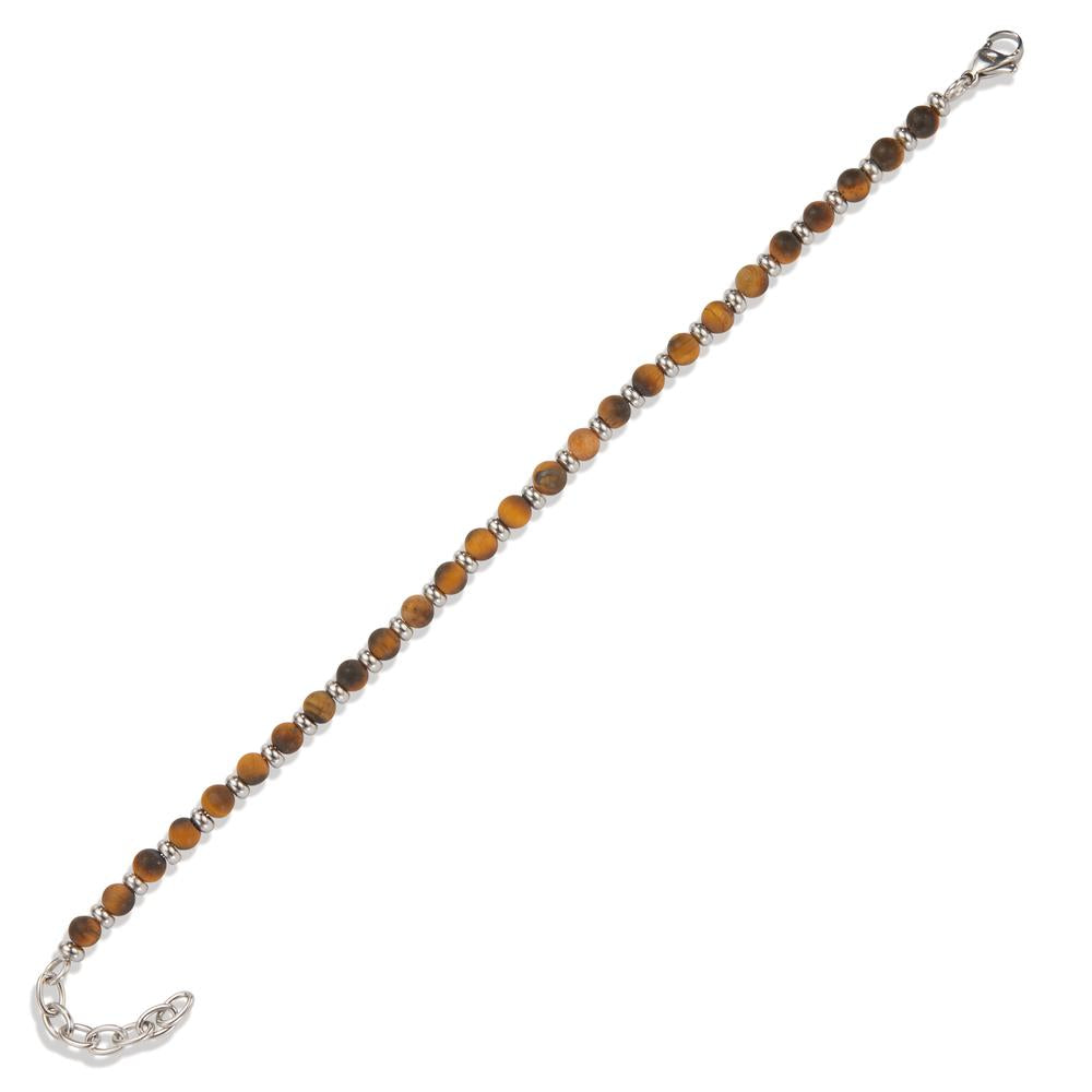 Bracelet Stainless steel Tiger Eye Brown 19-22 cm Ø4.7 mm