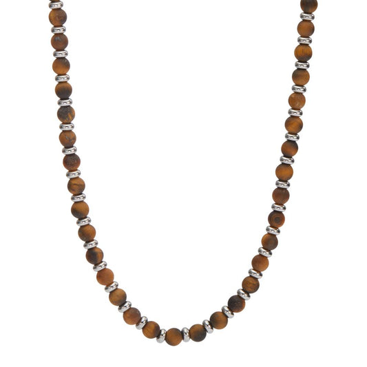 Necklace Stainless steel Tiger Eye 50-55 cm Ø4 mm