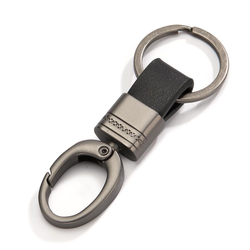 Keychains Stainless steel, Leather IP coated 10 cm Ø32 mm