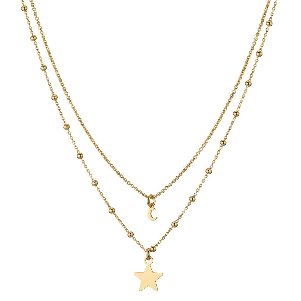 Necklace Silver Yellow Gold plated Star 38-42 cm