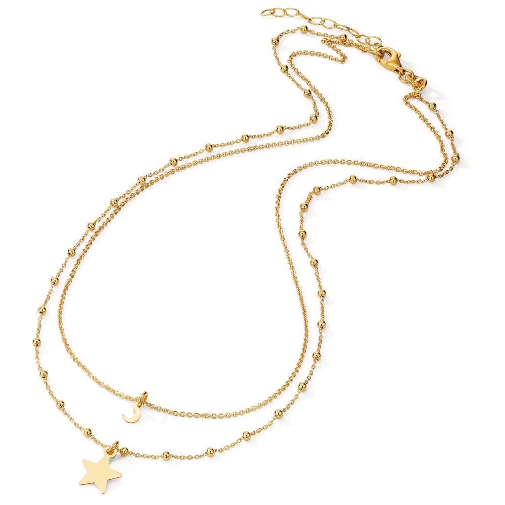 Necklace Silver Yellow Gold plated Star 38-42 cm