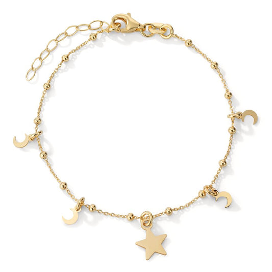 Bracelet Silver Yellow Gold plated Star 17-20 cm