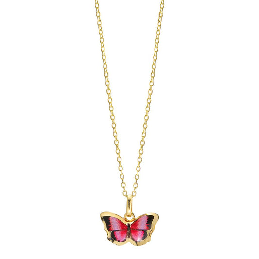 Chain necklace with pendant 9k Yellow Gold Butterfly 36 cm