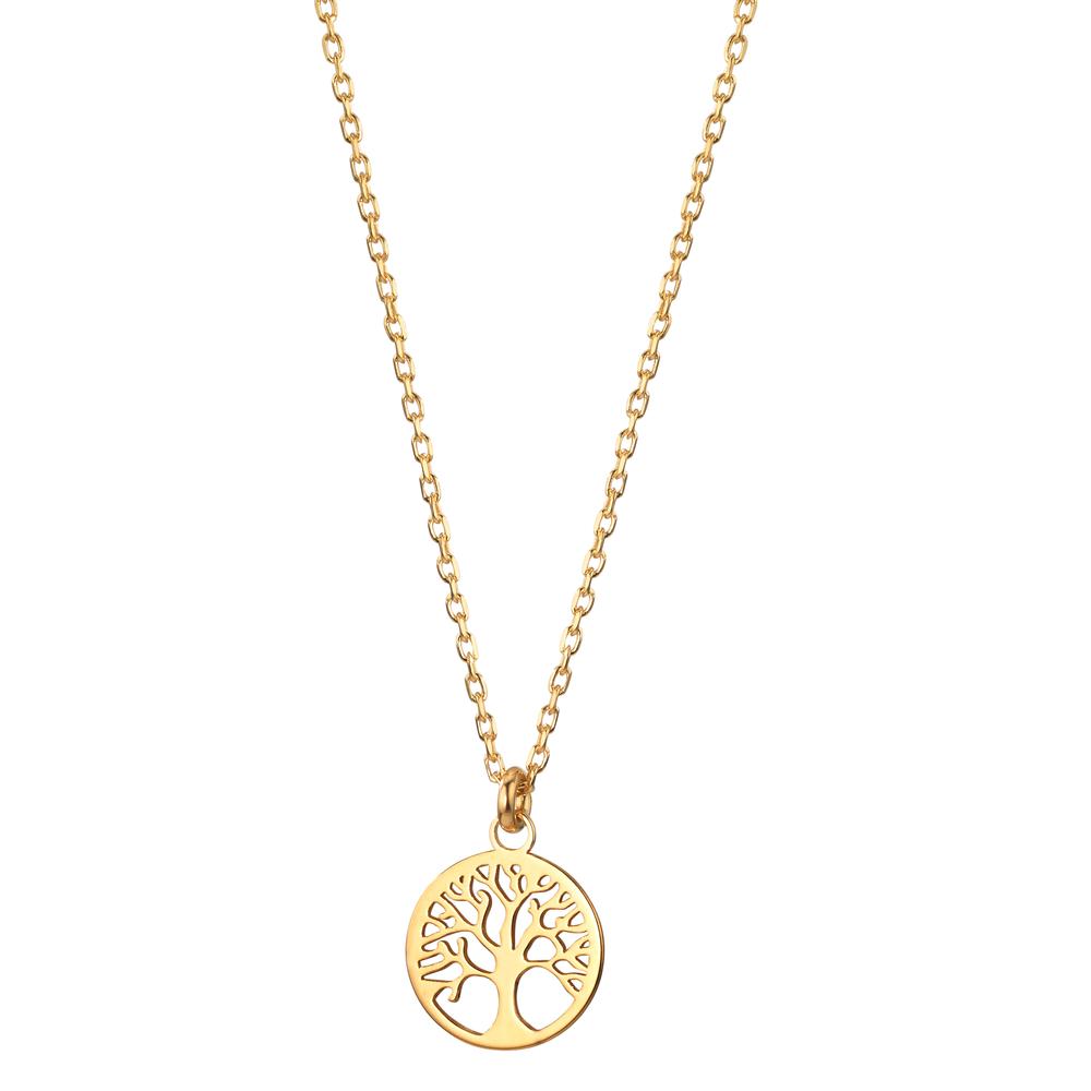 Necklace Silver Yellow Gold plated Tree Of Life 38-42 cm Ø10 mm