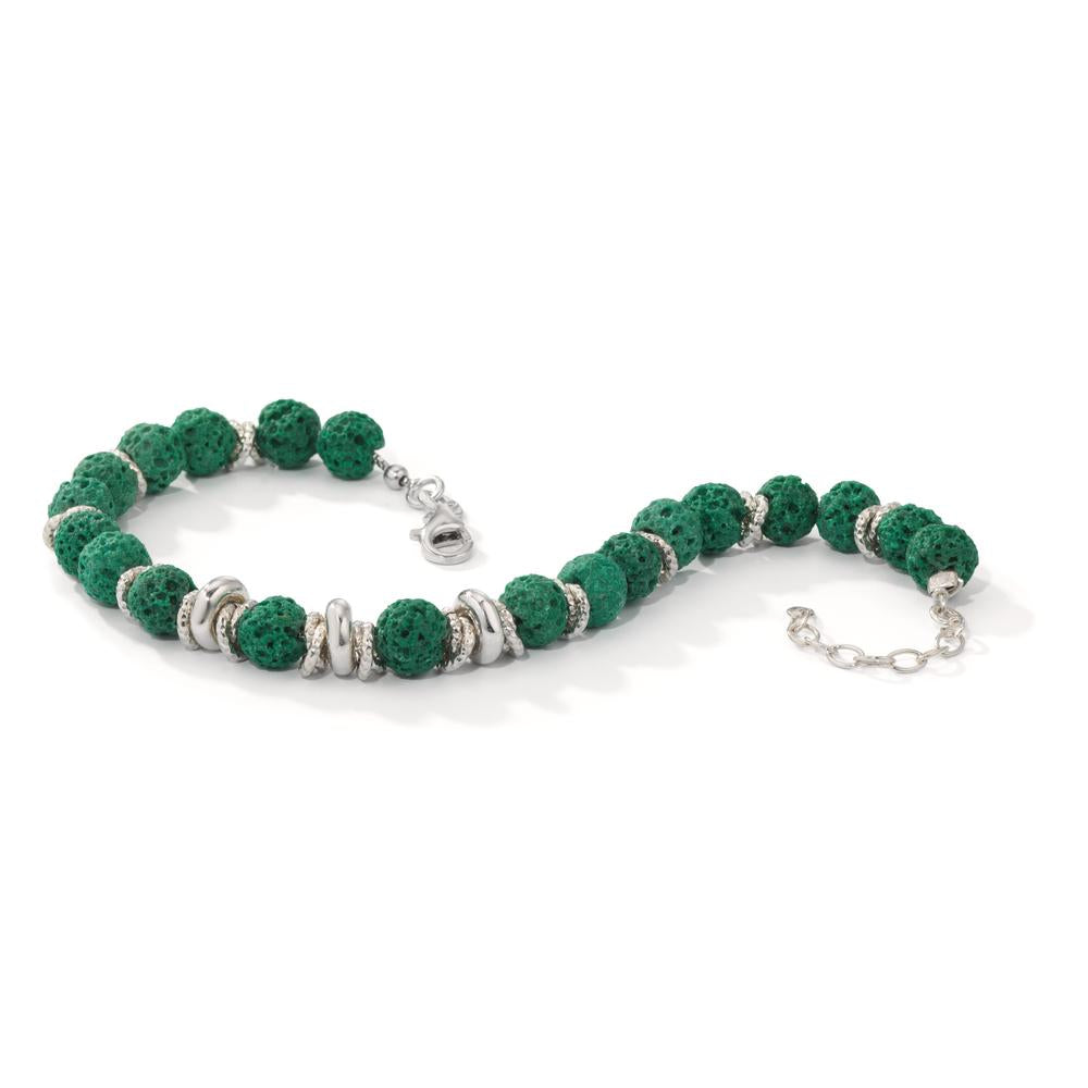 Bracelet Silver Lava Green Rhodium plated 18.5-21.5 cm Ø6.5 mm