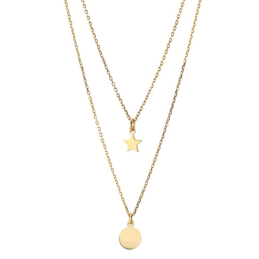 Necklace Silver Gold plated Star 38-42 cm